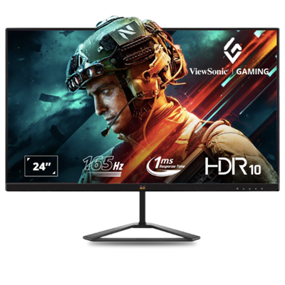 ViewSonic Omni 24 Inch 165Hz IPS Full Hd 1920X1080 Pixels Gaming Led Monitor,1Ms,Hdr10,Free Sync,104% Srgb,Eye Care,Wall Mount,Tilt,2XHdmi,1XDisplay Port,Wide View Angle- Vx2479-Hd-Pro,Black