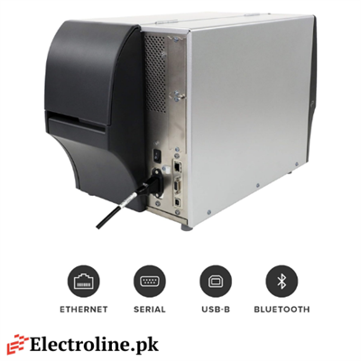 ZEBRA ZT411 Thermal Transfer Industrial barcode Label Printer 300 dpi Print Width 4 Inches features Serial, USB, Ethernet, and Bluetooth Connecting Options