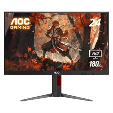 AOC 24G4 24" Gaming Monitor, Full HD 1920x1080 IPS Panel, 180Hz 1ms, 1x HDMI 2.0, 1x Display Port, Adaptive-Sync, Audio Earphone Out, Console Gaming Ready, 3-Year Zero-Bright-Dot