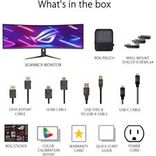ASUS ROG Strix 49” Ultra-wide Curved HDR Gaming Monitor (XG49WCR) - Dual QHD 32:9 (5120 x 1440), 165Hz, Extreme Low Motion Blur Sync, USB-C, RJ45, DisplayHDR400, 90% DCI-P3, Dual Input-KVM Switch
