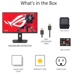 ASUS ROG Strix XG259CMS 24.5" Full HD (1080p) Fast IPS Gaming Monitor with 310Hz Refresh Rate, 1ms GtG, G-Sync Compatible, and VESA DisplayHDR 400