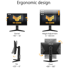 ASUS TUF Gaming 24” (23.8” viewable) 1080P Monitor (VG249QL3A) - Full HD, 180Hz, 1ms, Fast IPS, ELMB, FreeSync Premium, G-SYNC Compatible, Speakers, DisplayPort, Height Adjustable