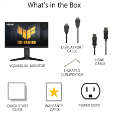 ASUS TUF Gaming 24” (23.8” viewable) 1080P Monitor (VG249QL3A) - Full HD, 180Hz, 1ms, Fast IPS, ELMB, FreeSync Premium, G-SYNC Compatible, Speakers, DisplayPort, Height Adjustable