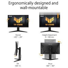ASUS TUF Gaming 27” 1440P Monitor (VG27AQL3A) - QHD (2560 x 1440), 180Hz, 1ms, Fast IPS, Extreme Low Motion Blur SYNC, G-SYNC Compatible, Freesync Premium, 130% sRGB, DisplayHDR 400