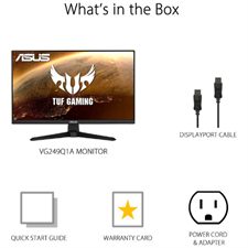 ASUS TUF Gaming VG249Q1A Gaming Monitor – 23.8 inch Full HD (1920 x 1080), Overclockable 165Hz(above 144Hz), Extreme Low Motion Blur™, FreeSync™ Premium, 1ms (MPRT), Shadow Boost
