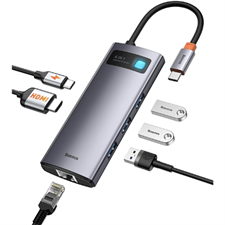 Baseus Metal Gleam Series 6 in 1 Multifunctional Type-C HUB Docking Station