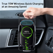 Baseus Milkyway Mobile Holder and Wireless Charger for Cars -15W Fast Charging, Black