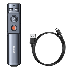 Baseus Orange Dot Wireless Presenter, Presentation Remote, Green Laser, 200m range, USB Charging, USB C and USB A