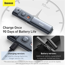 Baseus Orange Dot Wireless Presenter, Presentation Remote, Green Laser, 200m range, USB Charging, USB C and USB A