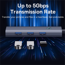 Baseus UltraJoy 7 in 1 USB C Hub, 4K HDMI, 3.5mm Audio Jack, TF and SSD Card, 5Gbps USB 3.0, 100w PD Port, Screen off Button