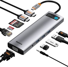 Baseus 11 IN 1 METAL GLEAM SERIES 11-in- 1 Multifunctional Type -C HUB Docking Station