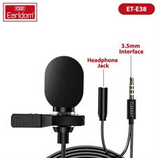 Earldom E38 Mini Microphone 3.5mm Female & With Clip Black