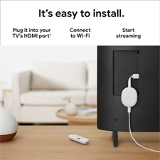 Google Chromecast with Google TV (4K) with Remote- Streaming Stick Entertainment with Voice Search - Watch Movies, Shows, and Live TV in 4K HDR - Snow