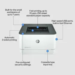 HP LaserJet Pro 3003dn Printer, Fast 33ppm, Auto Duplex & Network