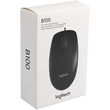 Logitech B100 Wired Optical Mouse with Plug-and-Play USB Connection, 800 DPI Precision, Ambidextrous Design, and 1.8m Cable