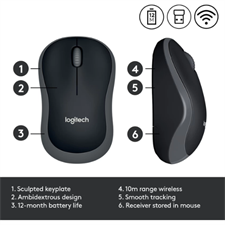 Logitech B175 Wireless Mouse (Black)