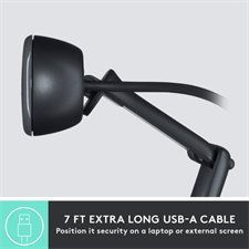 Logitech C505 HD Webcam with 720p/30fps, Long-Range Microphone, Auto Light Correction, and 2m Extra-Long USB Cable