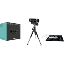 Logitech C922 Pro Stream Webcam with 1080p/30fps, 720p/60fps, Autofocus, Stereo Mics, and Included Tripod
