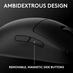 Logitech G PRO 2 LIGHTSPEED Wireless Ambidextrous Gaming Mouse with HERO 2 Sensor (44,000 DPI), LIGHTFORCE Switches, 95-Hour Battery Life, and Magnetic Side Buttons