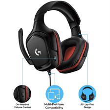 Logitech G331 Stereo Gaming Headset - 50mm Drivers, Flip-to-Mute Mic