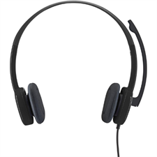 Logitech H151 Wired Stereo Headset with Single 3.5mm Jack, Rotating Mic, In-Line Volume & Mute Controls, and Noise-Cancelling