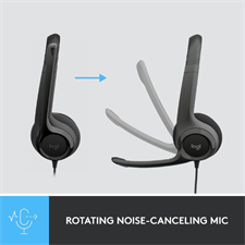 Logitech H390 USB Headset with Noise-Cancelling Mic, In-Line Controls, Padded Earcups, and Digital Stereo Sound