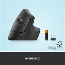  Logitech Lift Vertical Ergonomic Wireless Mouse for Small to Medium Hands