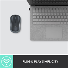 Logitech M185 Wireless Mouse with 2.4 GHz Nano Receiver, 12-Month Battery Life, 1000 DPI Optical Tracking, and Ambidextrous Design
