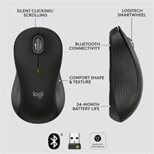 Logitech Signature M550 Wireless Mouse with SilentTouch Technology, SmartWheel Scrolling, Dual Connectivity, and 2-Year Battery Life