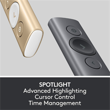 Logitech Spotlight Advanced Wireless Presentation Remote with Digital Pointer, Smart Timer, Dual Connectivity, and Fast Recharge