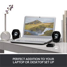 Logitech Z120 Compact Stereo Speakers with USB Power, 3.5mm Audio Input, Integrated Volume Controls, and Built-In Cable Management