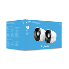 Logitech Z120 Compact Stereo Speakers with USB Power, 3.5mm Audio Input, Integrated Volume Controls, and Built-In Cable Management