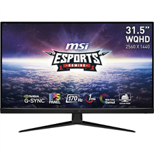 MSI G321Q 2K IPS Gaming Monitor - 31.5 Inch, 16:9 WQHD (2560 x 1440), IPS, 1ms, 170 Hz, HDR, G-Sync Compatible, DisplayPort, HDMI, Anti-Flicker, Less Blue light, Night Vision, Black