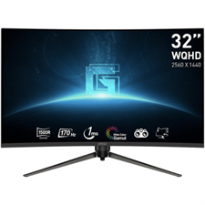 MSI G32CQ5P, 32" Gaming Monitor, 2560 x 1440 (QHD) Curved Gaming Monitor, 1 ms, 170Hz, FreeSync Premium, 1500R, HDMI, DisplayPort, Tilt, Swivel, Pivot and Height Adjustable.