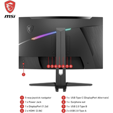 MSI MAG325CQRF QD, 31.5" Gaming Monitor, 2560 x 1440 (QHD) Rapid VA with Quantum Dot, 1 ms, 170Hz, FreeSync Premium, HDR Ready, 1000R, HDMI, DisplayPort, Tilt and Height Adjustable.