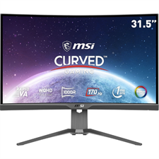 MSI MAG325CQRF QD, 31.5" Gaming Monitor, 2560 x 1440 (QHD) Rapid VA with Quantum Dot, 1 ms, 170Hz, FreeSync Premium, HDR Ready, 1000R, HDMI, DisplayPort, Tilt and Height Adjustable.