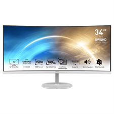 MSI Pro MP341CQ, 34" Monitor, 3440 x 1440(UWQHD) VA, 100Hz, TUV Certified Eyesight Protection, 4ms, Displayport, HDMI, Tilt,