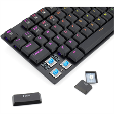 Redragon K535 Wireless, Bluetooth Mechanical Gaming Keyboard, RGB Backlit with Low Profile Blue Switches for Windows Gaming PC