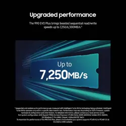Samsung 990 EVO Plus NVMe M.2 SSD - 1TB & 2TB Capacities | Blazing 7250MB/s Speed with PCIe 5.0 x2 / 4.0 x4 Hybrid Interface