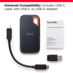 SanDisk Extreme Portable SSD V2 2TB (SDSSDE61) | USB 3.2 Gen 2 (1050MB/s Read) | IP65 Water & Dust Resistant | 3M Drop Protection | External NVMe SSD