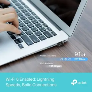 TP-Link Archer TX1U Nano – AX300 Wi-Fi 6 Nano USB Adapter (Up to 287 Mbps, Dual-Band)