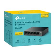 TP Link LS105LP New 5-Port 10/100Mbps Desktop Switch with 4-Port PoE