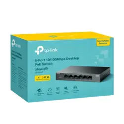 TP Link LS106LP 6-Port 10/100Mbps Desktop Switch with 4-Port PoE