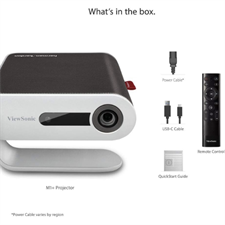 ViewSonic M1+_G2 Portable Mini LED Projector with WVGA, 125 ANSI Lumens, 360 Degree Projection, Built-in Battery, Harman Kardon Speakers, Outdoor Projector