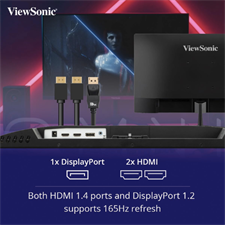 ViewSonic Omni 24 Inch 165Hz IPS Full Hd 1920X1080 Pixels Gaming Led Monitor,1Ms,Hdr10,Free Sync,104% Srgb,Eye Care,Wall Mount,Tilt,2XHdmi,1XDisplay Port,Wide View Angle- Vx2479-Hd-Pro,Black