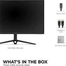 ViewSonic Omni VX2728J 27 Inch Gaming Monitor 180hz 0.5ms 1080p IPS with FreeSync Premium, Advanced Ergonomics, HDMI, DisplayPort, Black