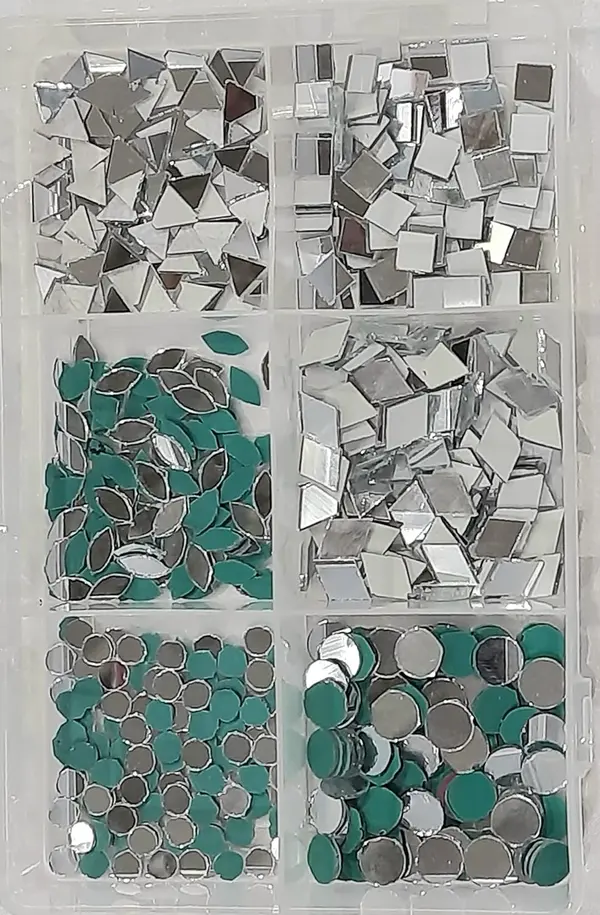 600 Pcs (100 Pcs Each) All Type of Mirror Kit for Craft Work