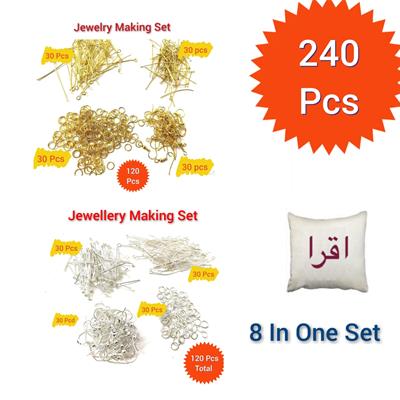 240 Pcs Making Accessories Kit for Jewellery Purpose 30 Pieces Each Item