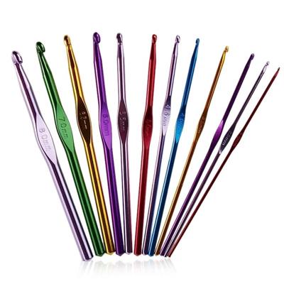 1 Pc Multicolor Aluminum Crochet Hooks Knitting Needles Craft Yarn 2.0 mm to 8 mm