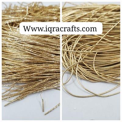 Pack of 2 Tola, (1 tola each) Embroidery material 1mm Naqshi & Dabka Thread, For Clothing Craft Sets Gold